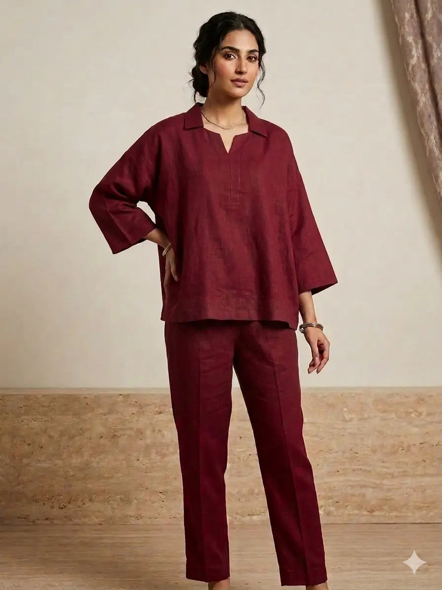 Oversized Loose-Fit Co-ord Set ziab