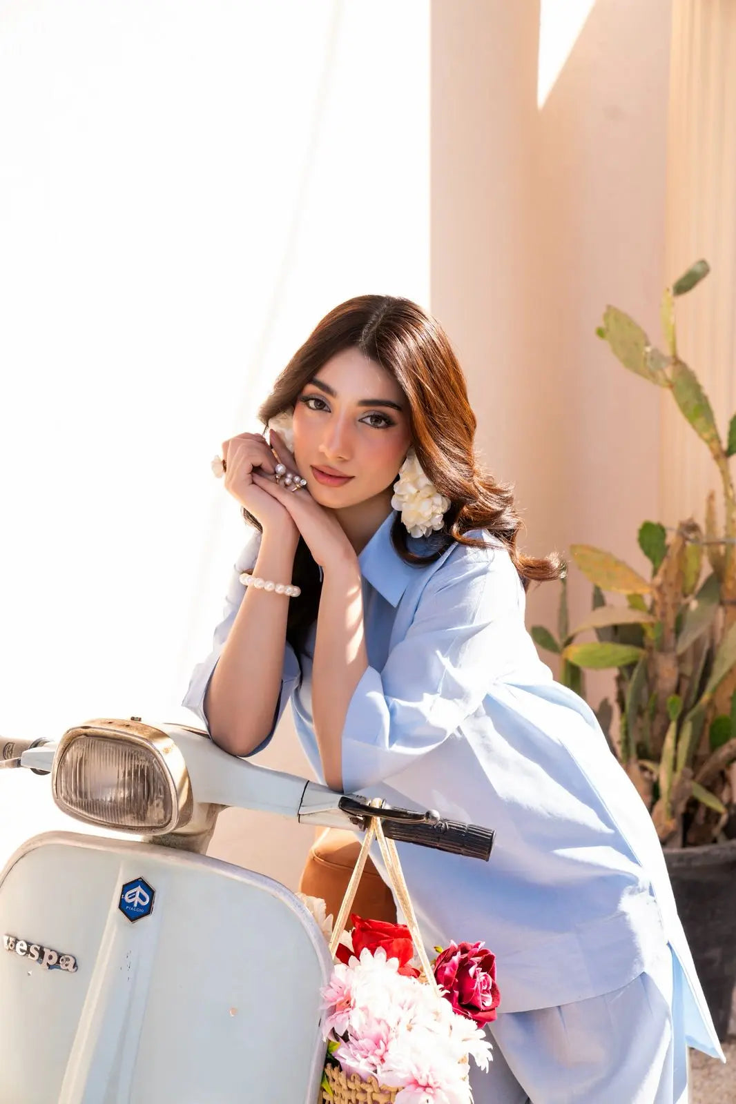 Premium Pastel Blue  Co-Ord - Minimal Shirt and Trouser ziab