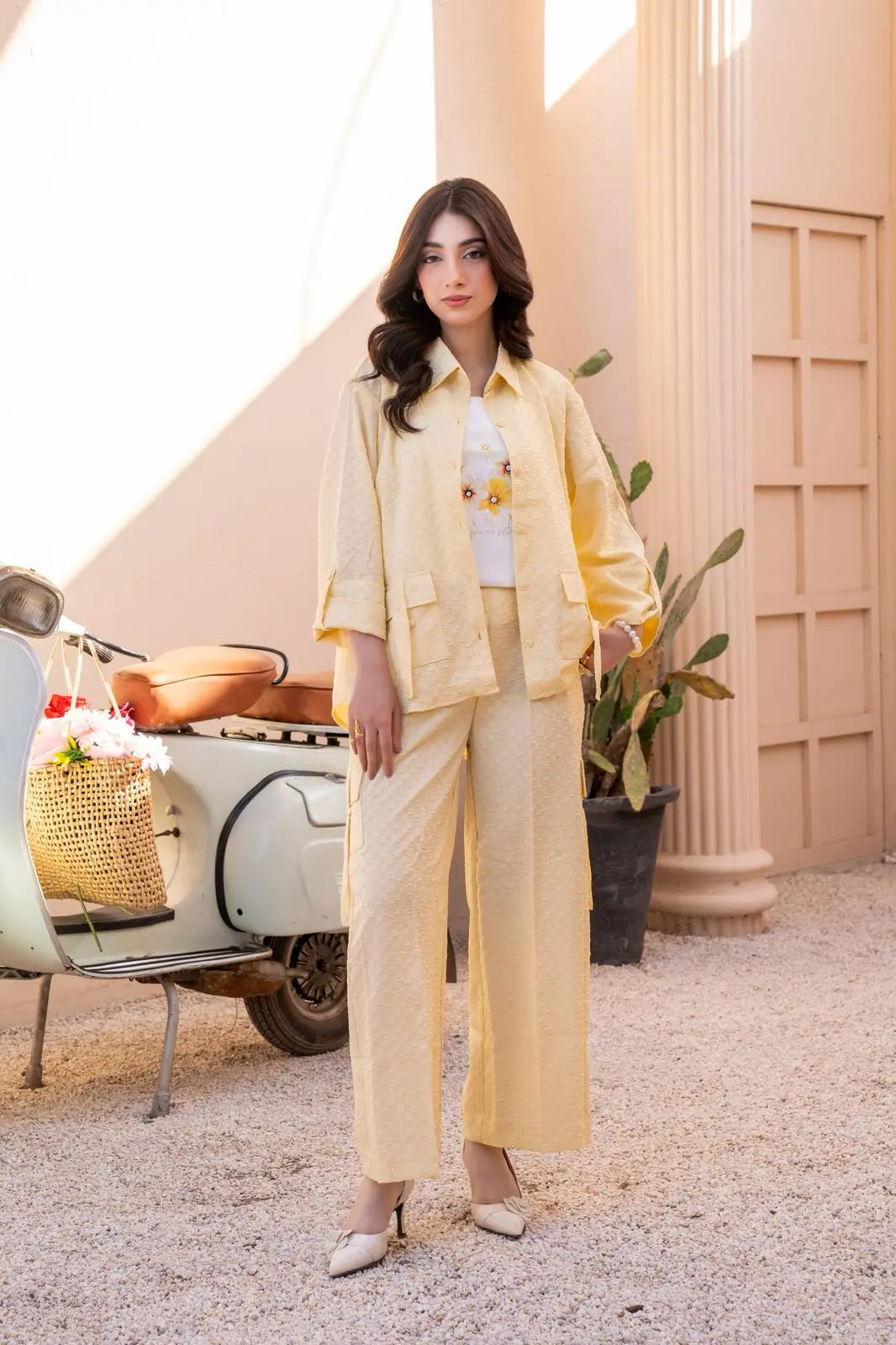 Textured Yellow Outfit ziab