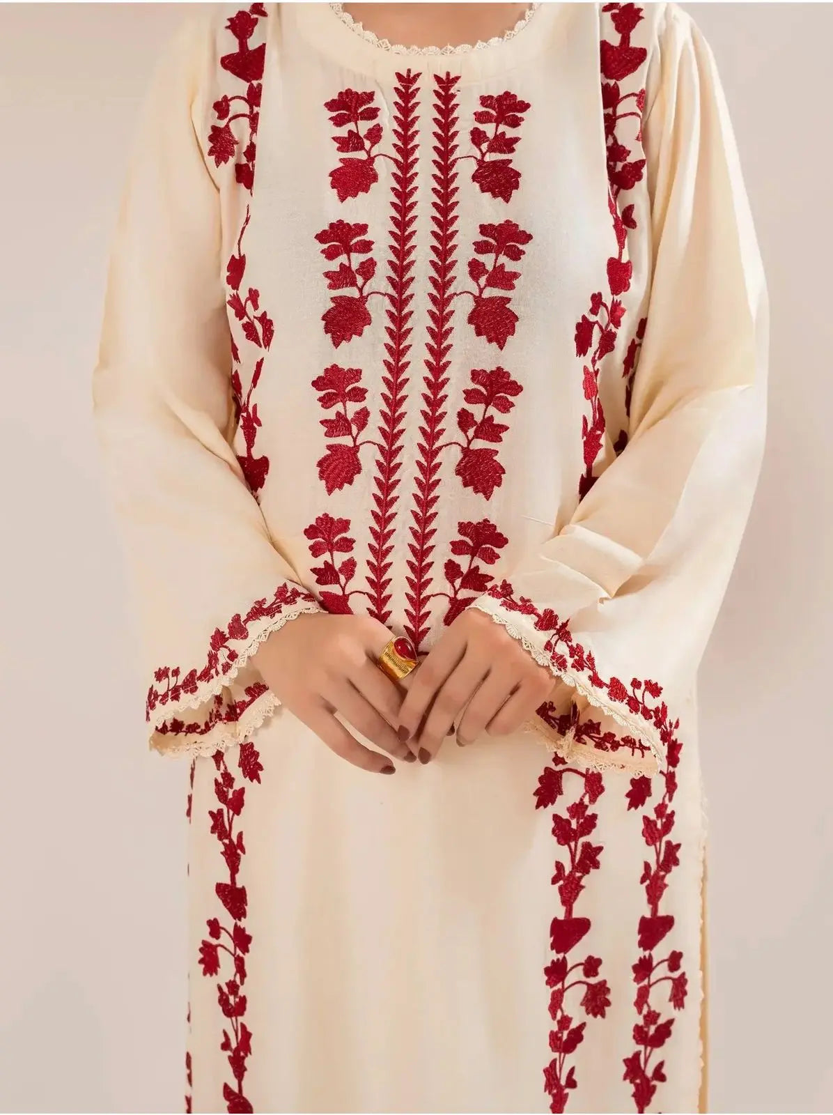 Dhanak embroidered 2 pc suit ziab
