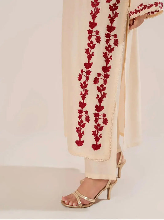 Dhanak embroidered 2 pc suit ziab